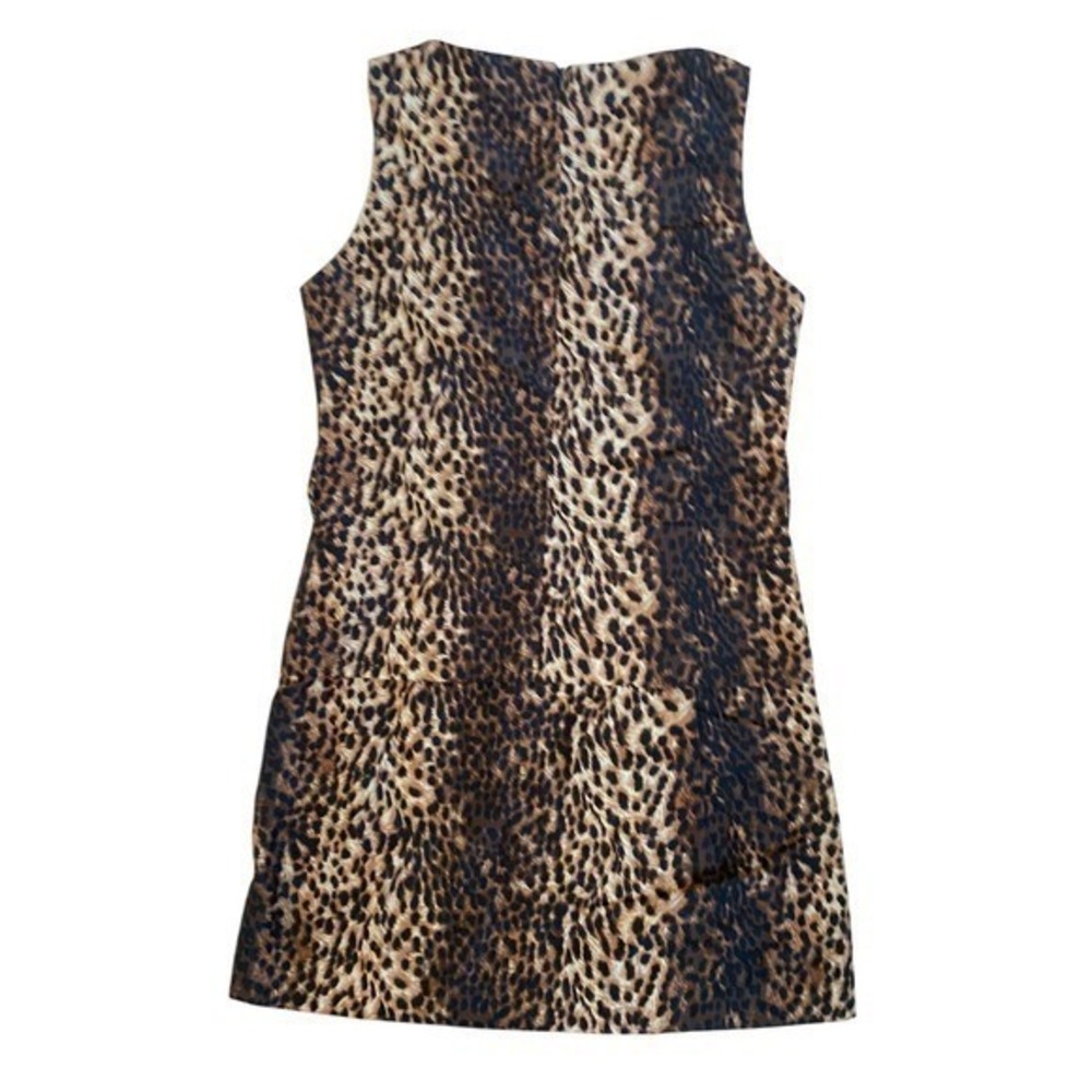 ZARA WOMAN Leopard Print Sleeveless Ruched Mini Dress w/Zipper Back - M EUC - Picture 12 of 14